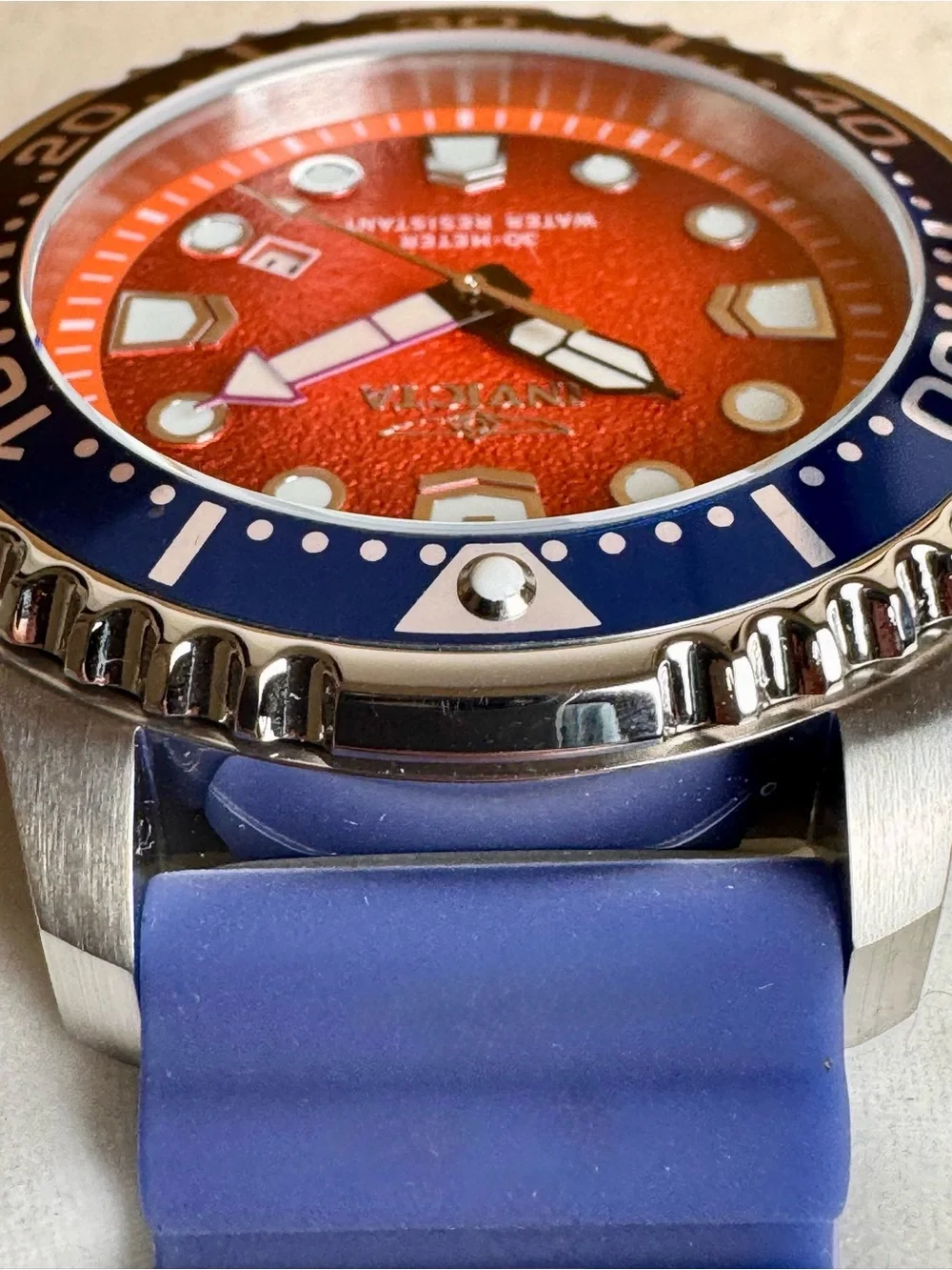 Invicta Pro Diver Orange/Blue 48mm Quartz Dive Watch 49543 NWT